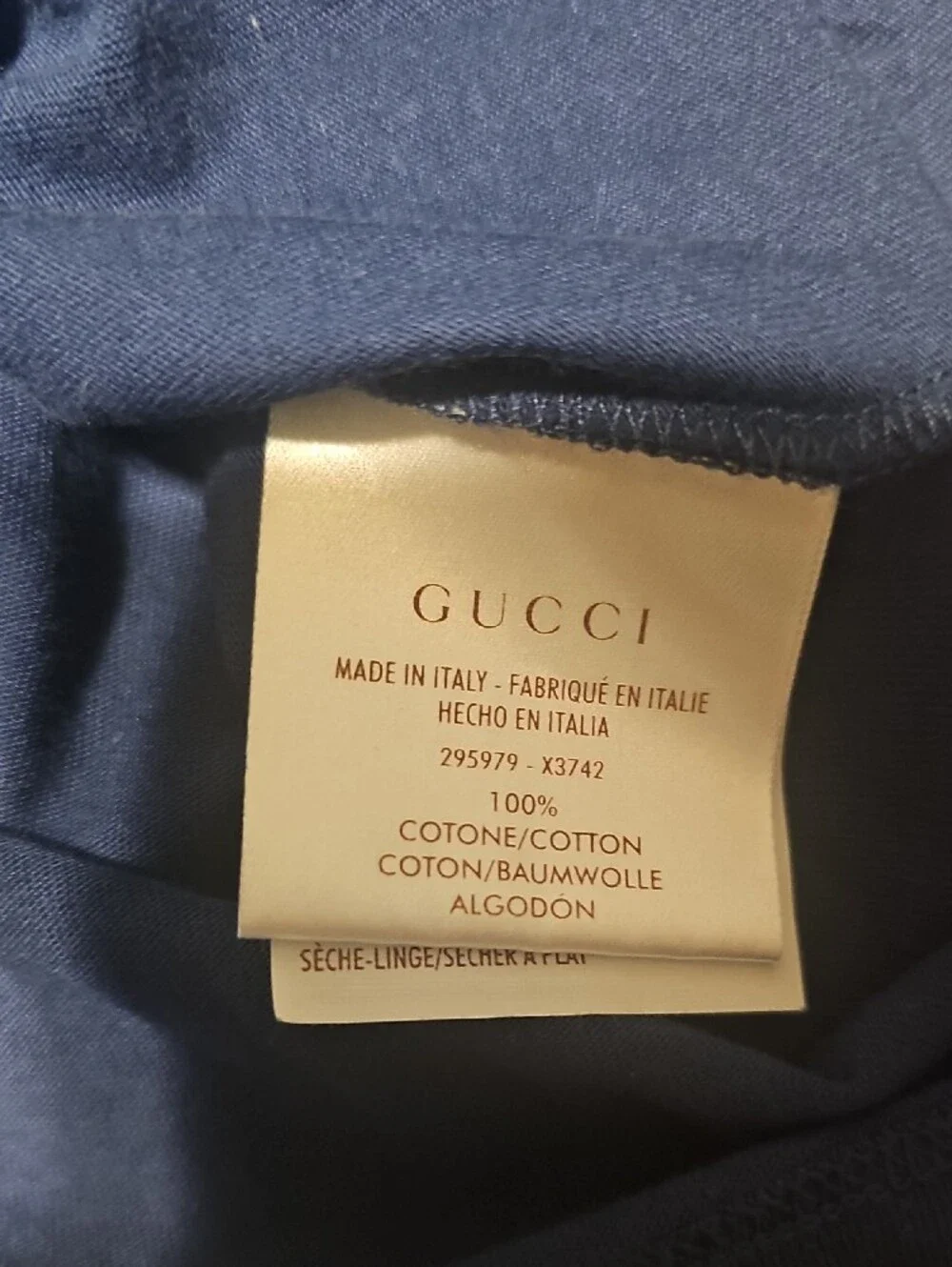 Gucci Men’s Blue Short-Sleeve Logo Tee